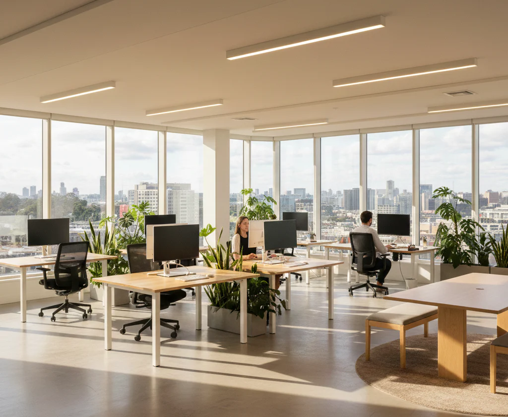 Calm, organised workspace with natural light suitable for focused work